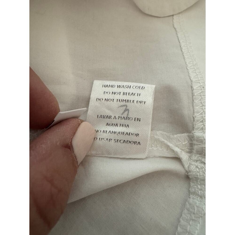 Heartbeeps White Scalloped Poplin Sleveless shirt Size Small - Picture 5 of 5